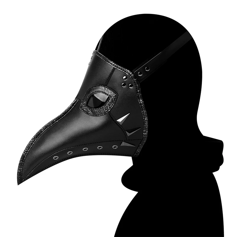 2022 Halloween Gothic Style Plague Crow Doctor Bird Black Mask Splicing Design Retro Headgear Mask Medieval Cosplay Accessories