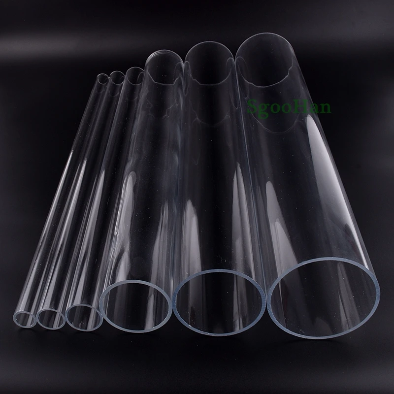 2pcs OD 16~110mm Transparent Acrylic Aquarium Fish Tank Pipe Plexiglass Water Supply Tube Home Garden DIY Watering Fittings 50CM