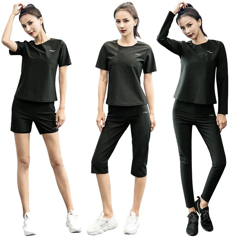 Sauna Suit Women Weight Loss Gym Workout Jacket T-Shirt Shorts Capris Pants Sweat Clothing Sportswear Hot Fat Burning Quick Dry