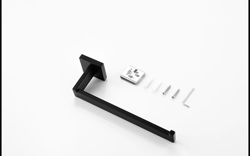 Sus304 Stainless Steel Towel Hook Bathroom Hardware Towel Rack Bath Towel Rack Hanging Holder Black