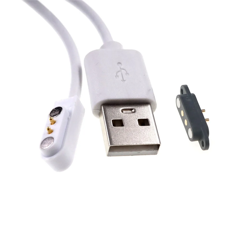 마그네틱 USB 충전 케이블, 수컷 암컷 플러그, 포고 핀 커넥터, 전원 솔루션, 2 핀 자석 접촉 패드, PCB 전원 케이블, 1 세트