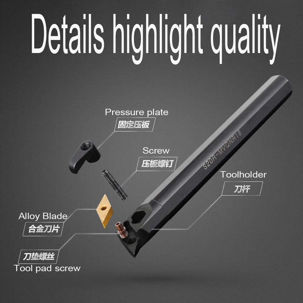 S20R-MVWNR16 S25S-MVWNR16 Interne Drehen Werkzeug Halter CNC Drehmaschine Bohren Bar Schneiden 10PCS VNMG16 Hartmetall Einsätze