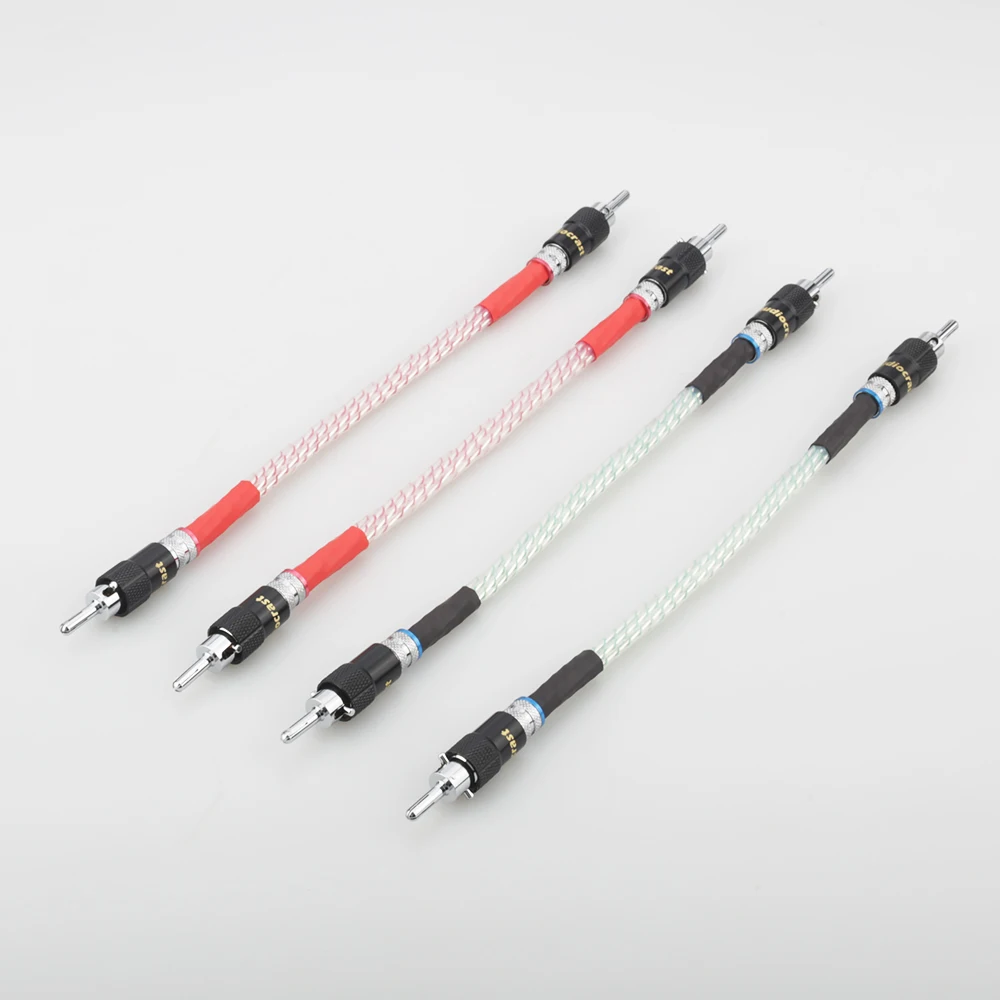 

Hi-end Speaker Jumper Link 7N Sliver Plated Speaker Jumper Cable BiWire For Speakers 4* 20cm With Rhodium Plated Banana plug