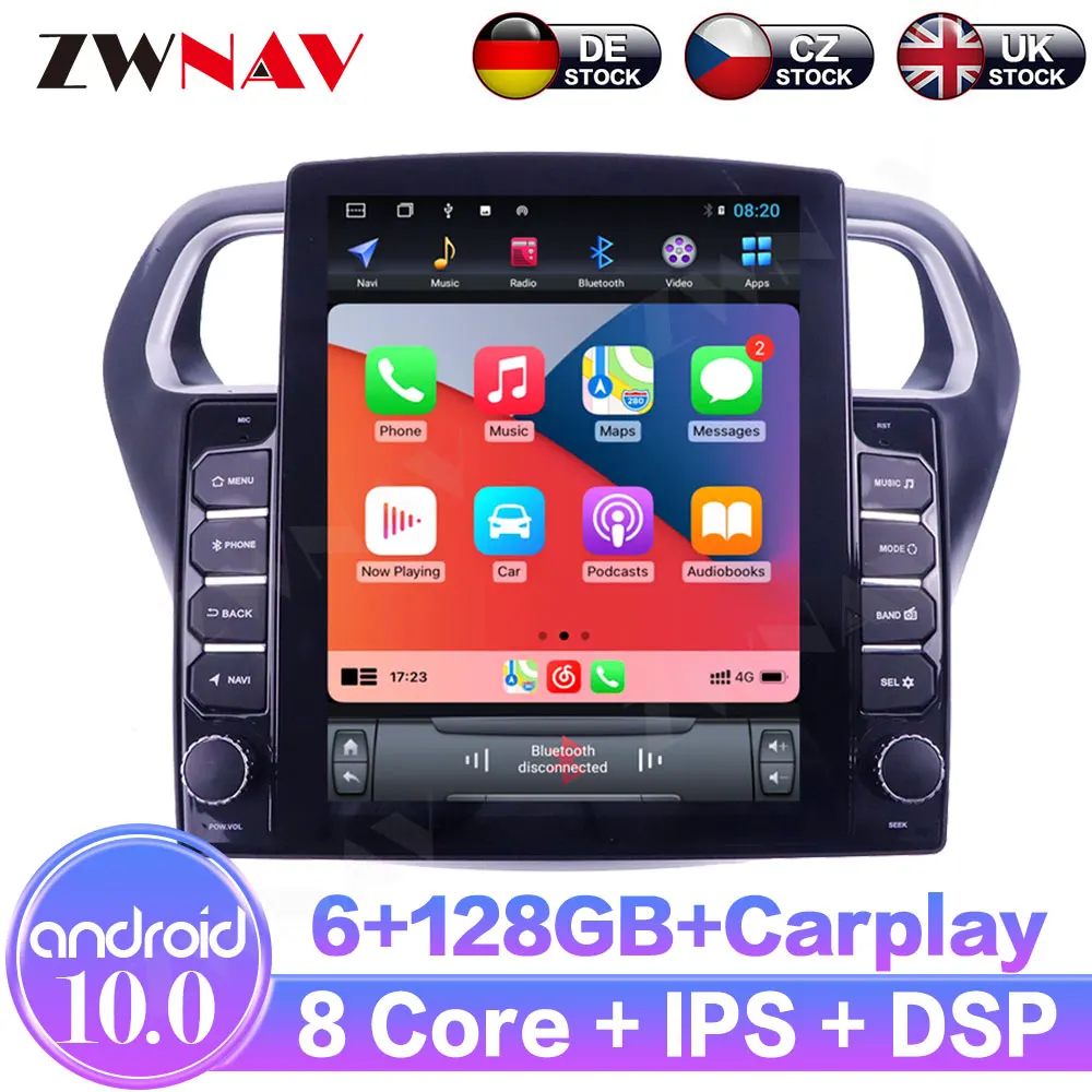 6+128GB Android10 For Ford Escort 2015-2018 IPS Touch Screen Receiver Car Multimedia Radio Player Car GPS Navigation DSP Carplay