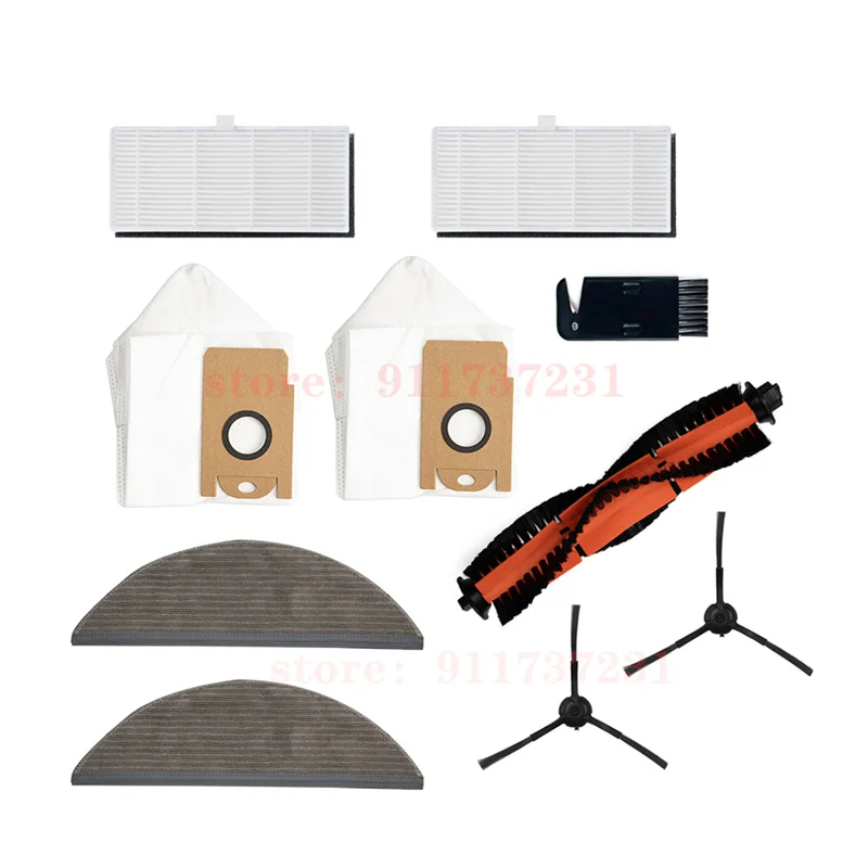 อะไหล่เปลี่ยนได้แปรงด้านข้างถุงหูรูด lydsto R1หุ่นยนต์ดูดฝุ่นแผ่นกรอง HEPA แบบใช้แล้วทิ้งผ้าเช็ดทำความสะอาดหลัก