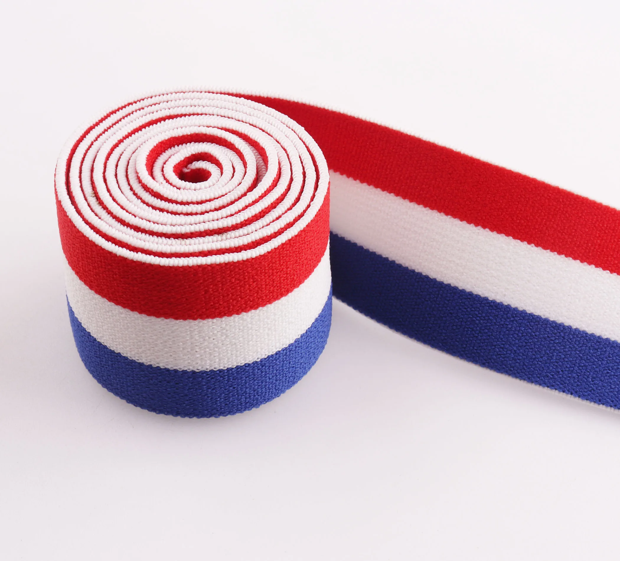 38mm Blue&white striped Webbing Ribbon Red stretch Handbag ribbon Strap Lanyard Ribbon Bag Strap Elastic webbing ribbon Strap