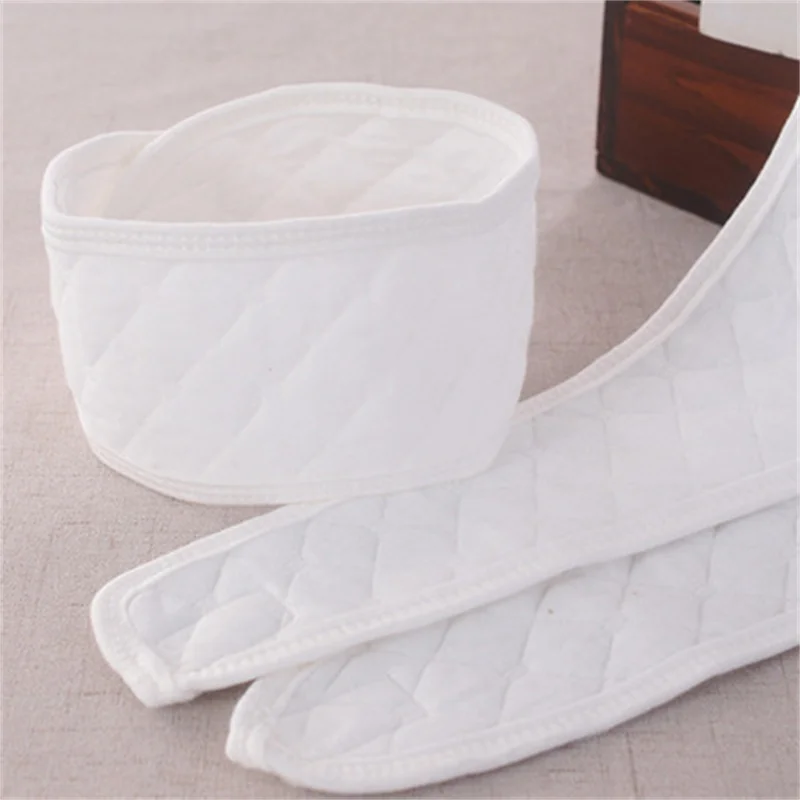 2pcs Infant Umbilical Cord Care Belly Navel Belt Belly Protection Baby Newborn Soft Breathable White Cotton Umbilical Cord Care