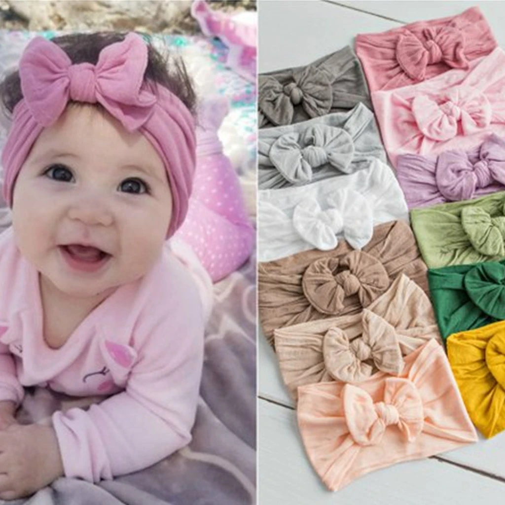 Baby Girl Headband Infant Hair Accessories Bows Newborn Headwear Elastic Gift Toddler Bandage Ribbon Soft Bowknot Photography