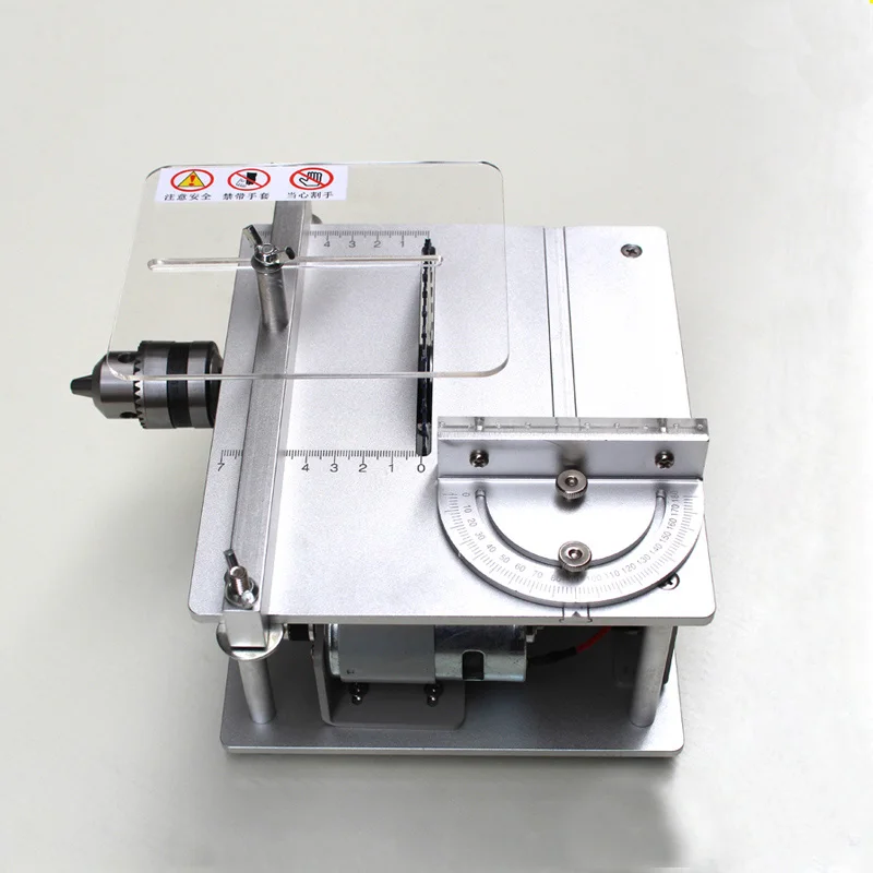 Mini sierra de mesa hecha a mano para carpintería, herramienta de corte eléctrico de pulido, hoja de sierra Circular de aleación de aluminio, 5000 rpm, DC24V