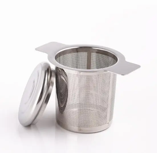 

Lid Tea and Coffee Filters Fine Mesh Tea Strainer Reusable Stainless Steel Tea Infusers Basket with 2 Handles