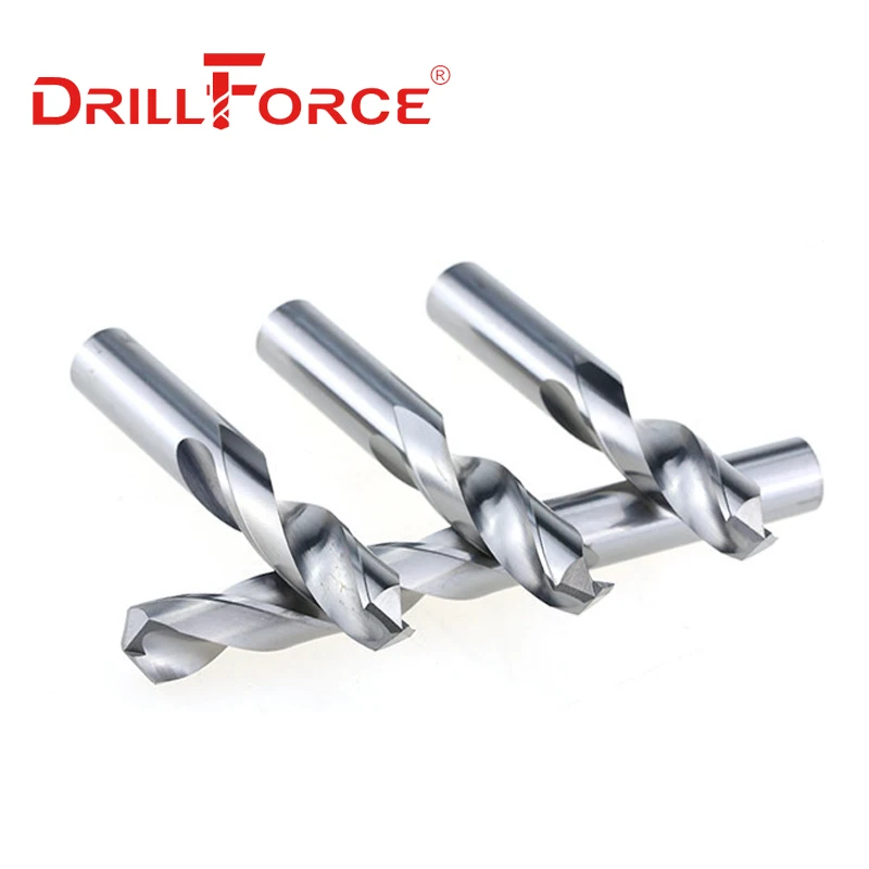 Drillforce 1PC 1-16mm HRC45 HRC55 HRC65 Solid Carbide Drill Bits Set, Spiral Flute Twist Drill Bit For Hard Alloy Stainless Tool