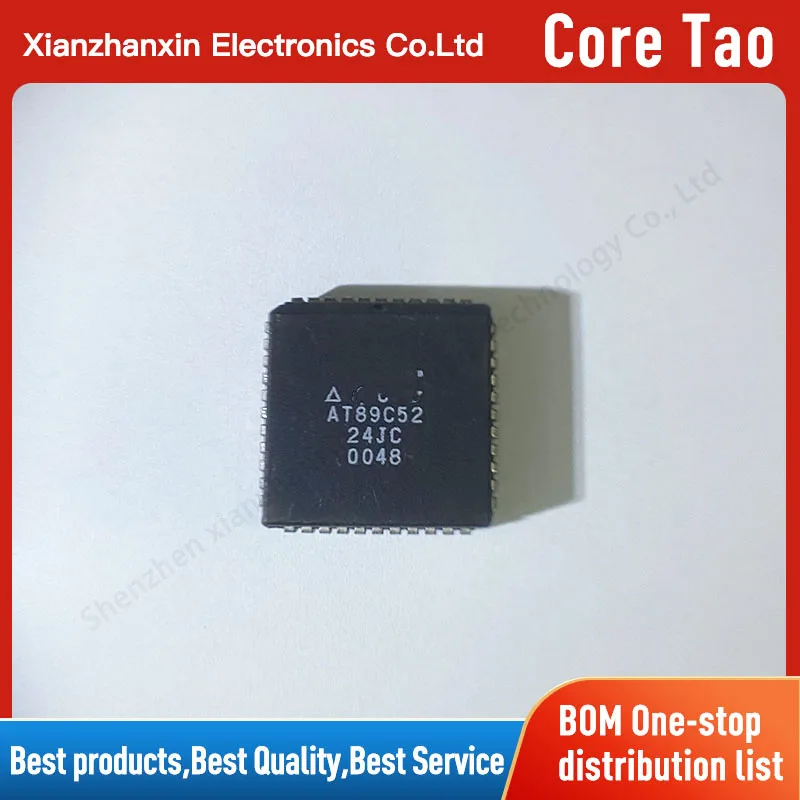 1pcs/lot AT89C52-24JC AT89C52 24JC 89C52 PLCC44 8-bit microcontroller