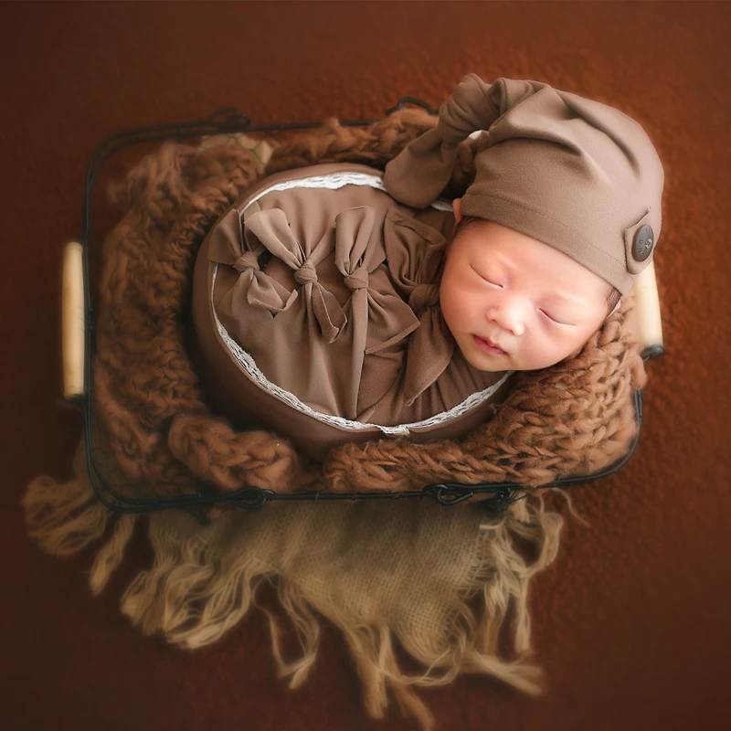 ❤Ropa de fotografía para recién nacido, sombrero, diadema y envoltura, accesorios para estudio de fotografía de bebé, accesorios para sesión infantil