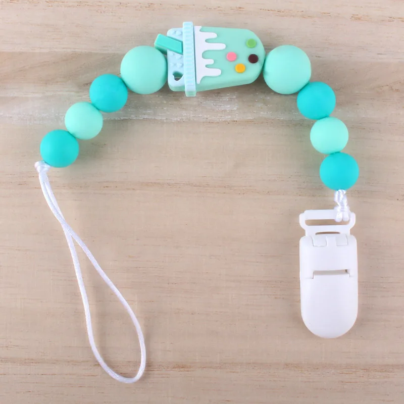 Hot Sale Silicone Teething Pacifier Clips Baby Pacifier Chain Silicone Loose Beads Variety Animal Cartoon Molar Teether Toy Gift