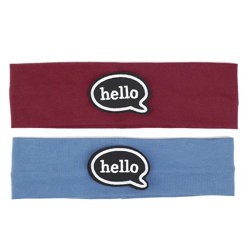 Newborn HELLO Character Printing Fashion New Headband Soft Stretch Hairband Casual Children Headwear Turban Hair Accessories