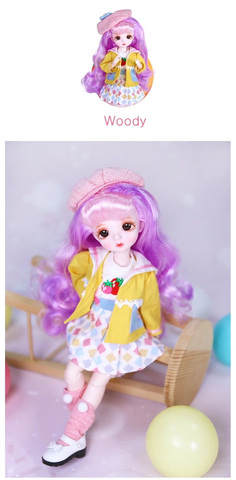DBS DREAM FAIRY Puppe 1/6 BJD Name von Little Angel, mechanischer Gelenkkörper mit Make-up, inklusive Kopfhaut, Augen, Kleidung für Mädchen SD – Detail 11