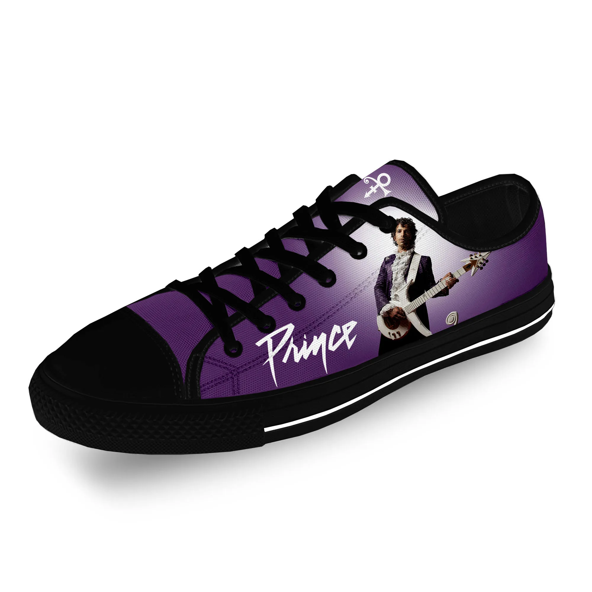 Music Singer Prince Rogers Nelson Purple Rain Casual Cloth 3D Print Low Top Canvas Fashion Shoes Men Women Breathable Sneakers