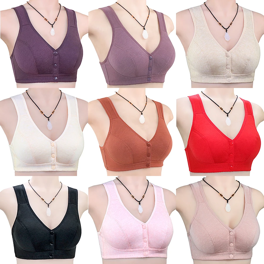 Front Close Wireless Cotton Bras Women Cami Bra Wire Free Bralette Comfortble Underwear Female Lingerie Bust 36 46,B C Cup