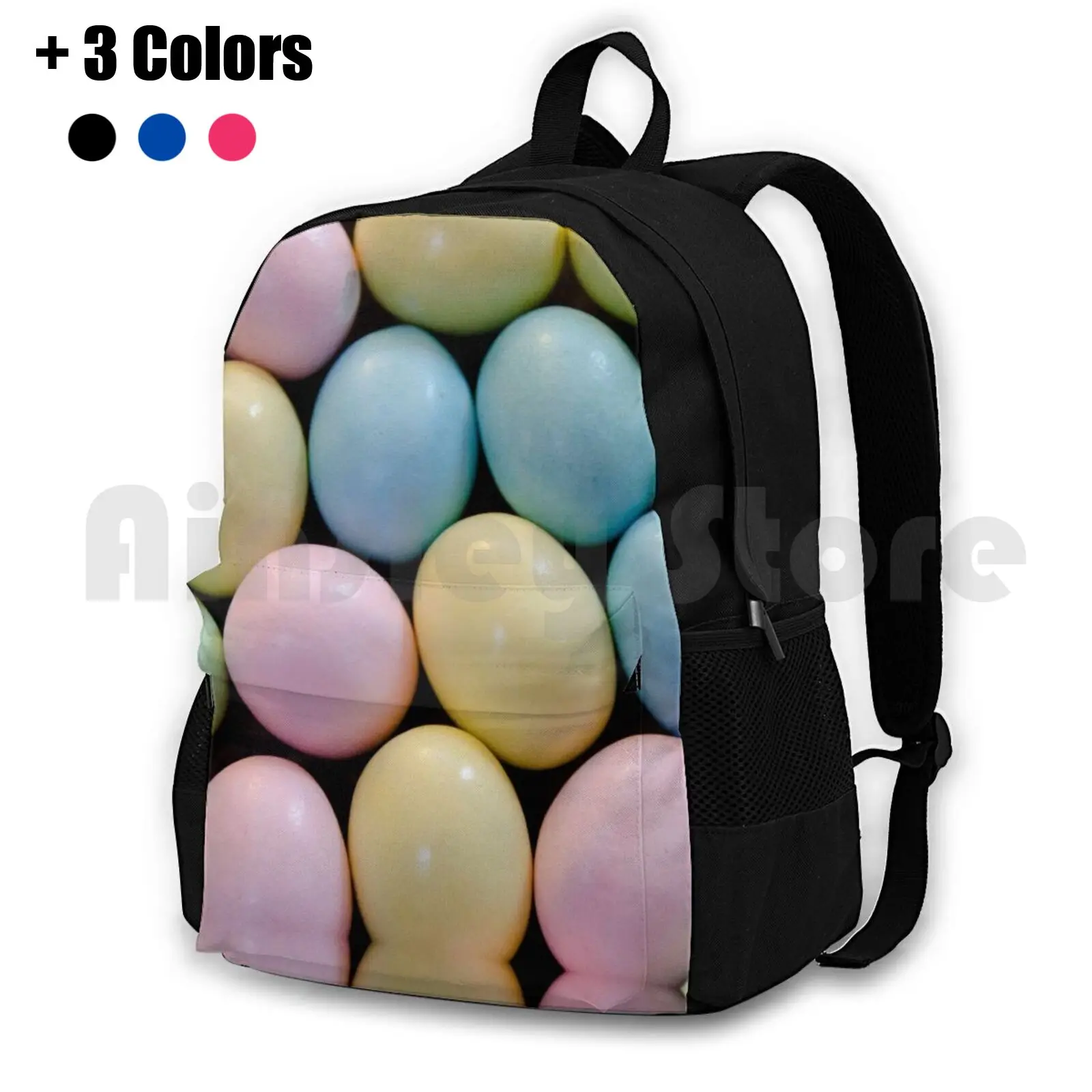 Easter Eggs Outdoor Hiking Backpack Riding Climbing Sports Bag Color Colorful Easter Background Symbol Holiday Pink Food