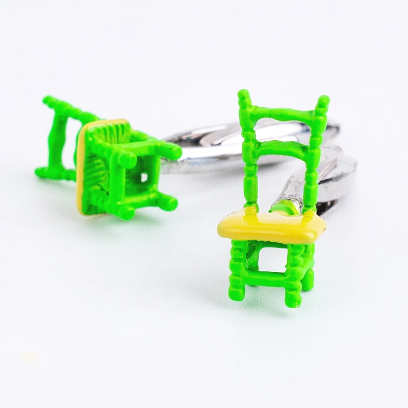 Novelty Mens Cufflinks Funny Chair Red Green Yellow Colors Cuff Links Toy Jewelry For Party Birthday Gift Wholesale Retail