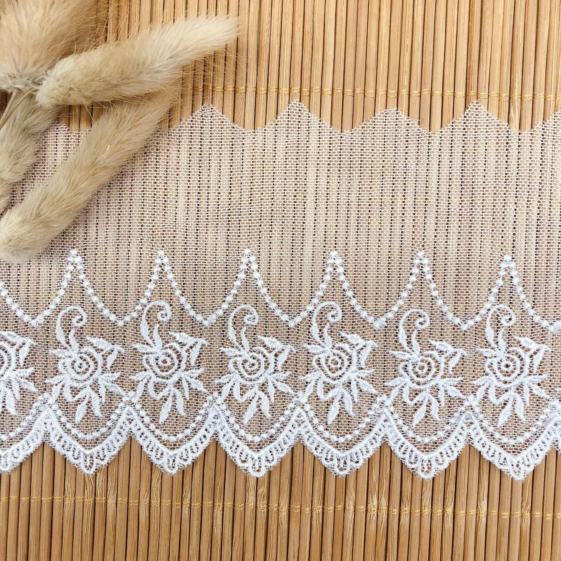 Mesh Embroidery Rose Tulle Fabrics Lace Fabrics DIY Wedding Lolita Clothing Home Furnishings Garment Accessories