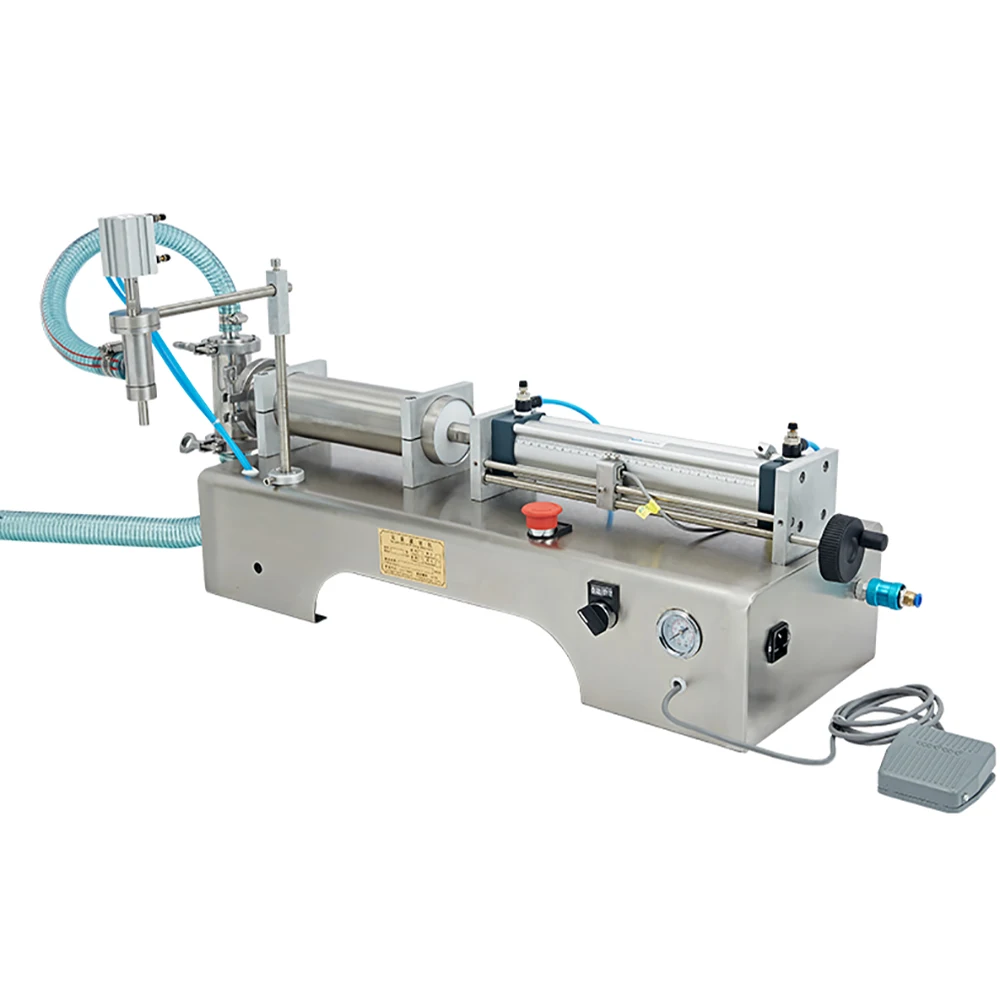 

New 110V/220V G1WY Horizontal Pneumatic Liquid Filling Machine for Shampoo/Oil/Drink/Cosmetic 10-100ml