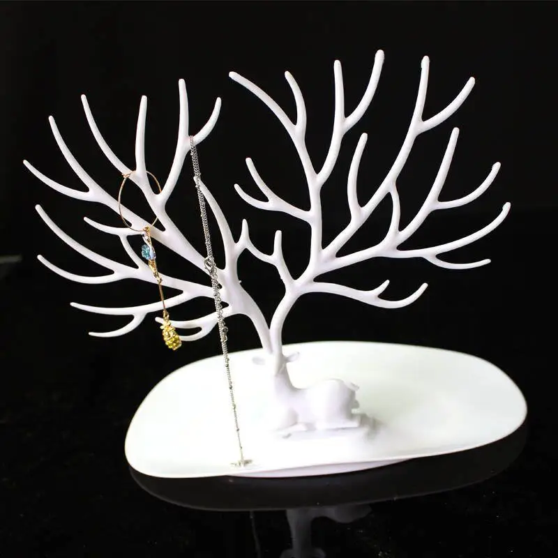 Deer Earrings Necklace Ring Pendant Bracelet Jewelry Display Stand Tray Tree Storage Racks Organizer Holder Make Up Decoration