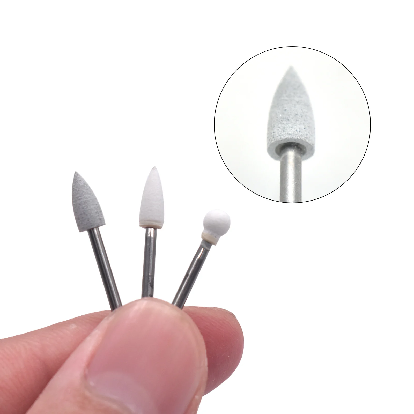 6Pcs/Pack Dental Polishing Stone Porcelain Resin Polishing Burs for High Speed Handpiece White Stone Dental Tools