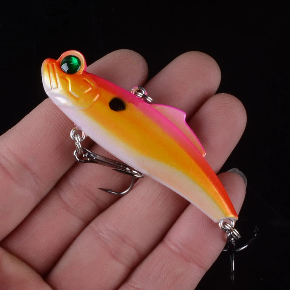 1 pcs 6.7cm/12g Artificial Bait Popper VIB Fishing Lure lead inside Hard Bait Diving Pesca Bait Sea Fishing Tackle 3D Eyes
