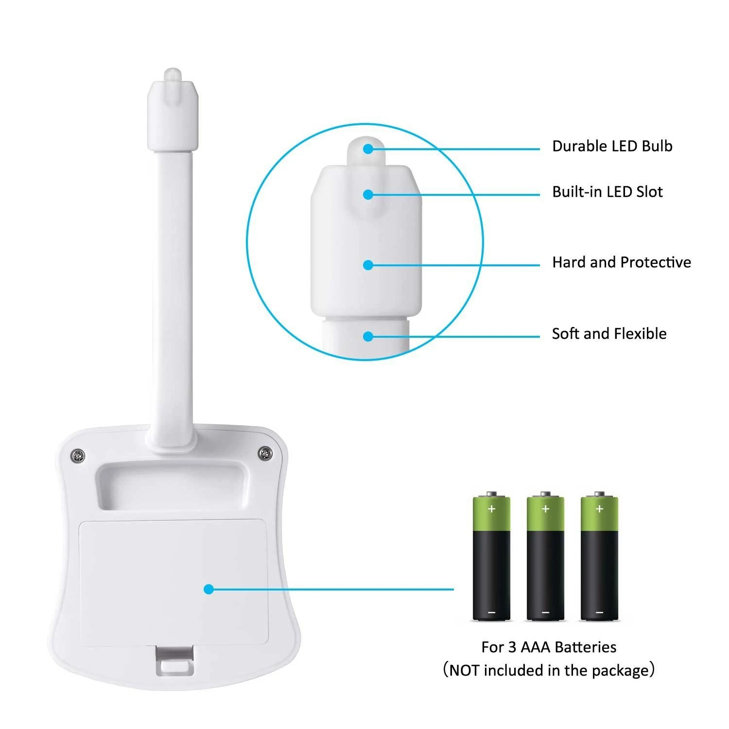 Luz nocturna de inodoro con Sensor de movimiento automático, lámpara de baño impermeable con batería, 16 colores