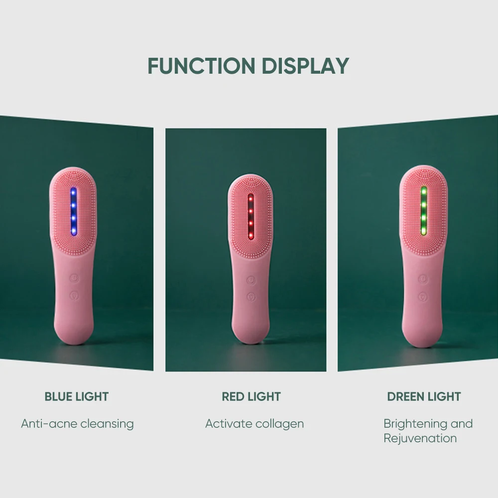 Dispositivo per la cura della pelle strumento per la cura del viso massaggiatore per il viso detergente sonico elettrico in Silicone impermeabile spazzola per la pulizia del viso sbiancamento della pelle