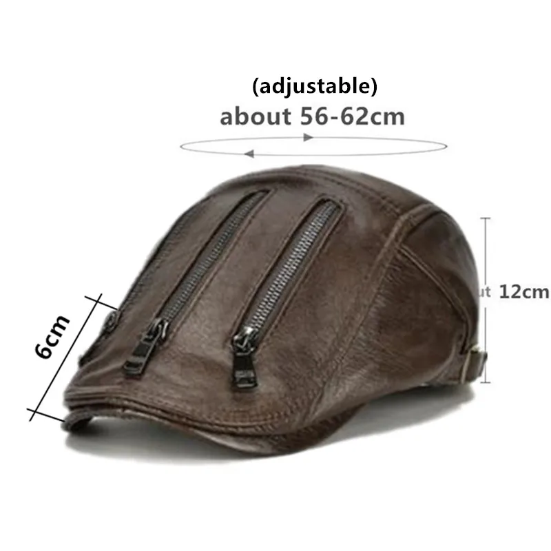 Berretti da uomo di dimensioni regolabili a molla cappellino in pelle di vacchetta naturale novità personalità copricapo decorazione cappello Snapback cappellini neri