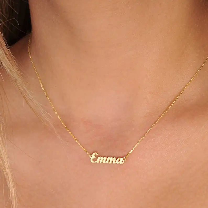 

Emma Necklace Custom Gift Name Customized Stainless Steel Pendant Necklace Birthday Gift Christmas Gift for Mom