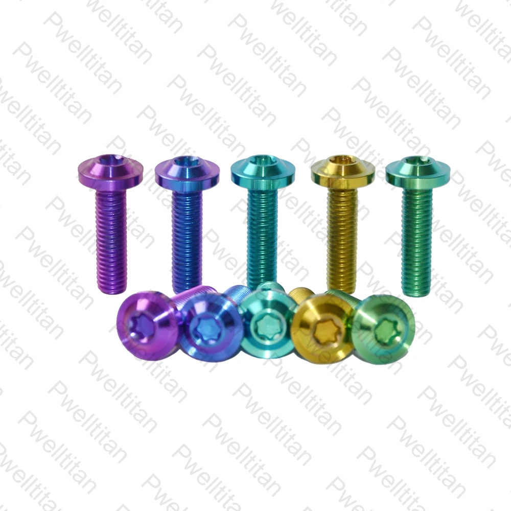 

M8 x 30 Motorcycle Ti Bolt Titanium Bolts Hexagon Socket Truss Headed Screws Ti Fastener 5 Color 10 PCS