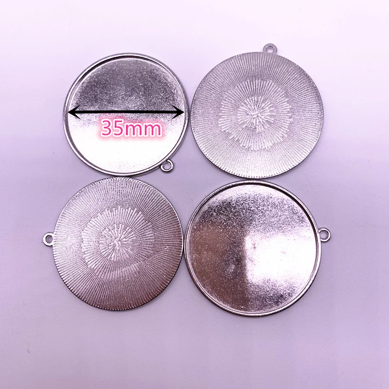 New 10pcs/lot Fit 8-35mm Round Alloy Pendant Glass Cabochon Setting Bezel Tray Blanks Jewelry Making Component Base Diy Jewelry