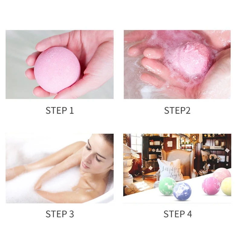 5Pcs/set 10G Bubble Small Bath Bombs Body Stress Relief Exfoliating Moisturizing Fragrances Aromatherapy Spa Salt Ball