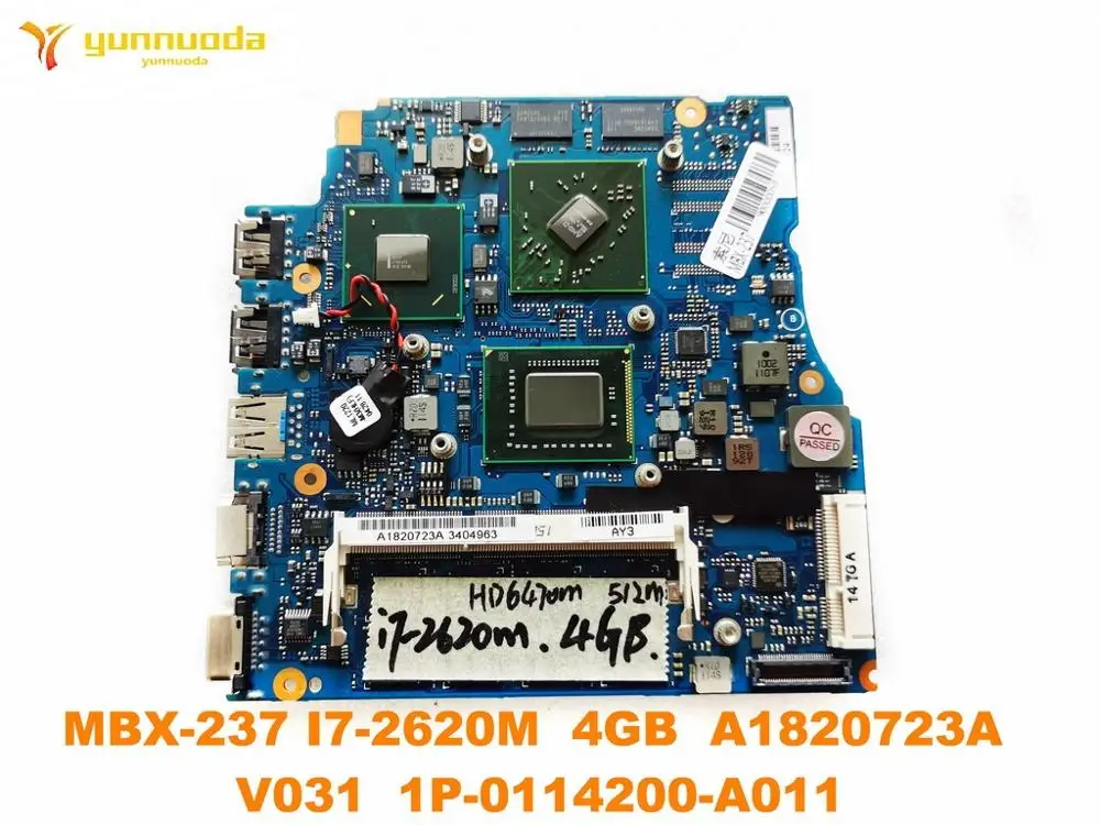 

Original for SONY MBX-237 laptop motherboard MBX-237 I7-2620M 4GB A1820723A V031 1P-0114200-A011 tested good free shipping