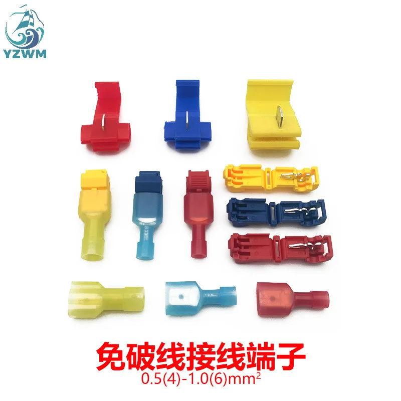 

YZWM T-type Non Broken Wire Terminal Cold Pressed Nylon Lossless Wire Clip Connector Bag Ant Clip Mdfn