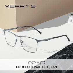 MERRYS DESIGN Men Luxury Prescription Glasses Fashion Myopia Prescription Eyeglasses Male Vintage Style Optical Glasses S2061PG