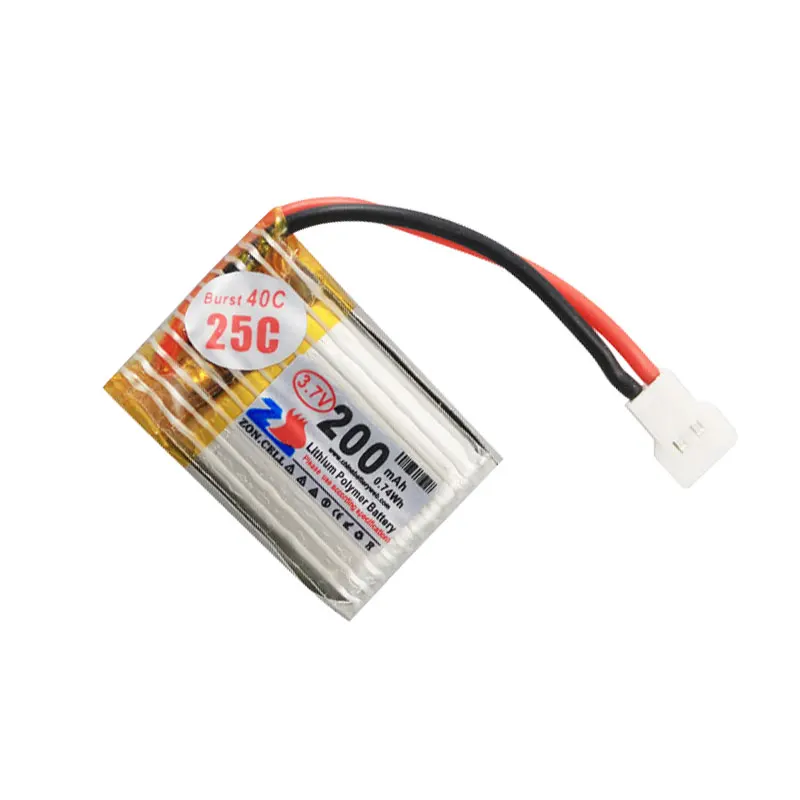 3.7v 200mAh Li-Po Battery 602025 Lithium Polymer Rechargeable Battery 25C High Current for Miniature Aircraft Helicopter Part