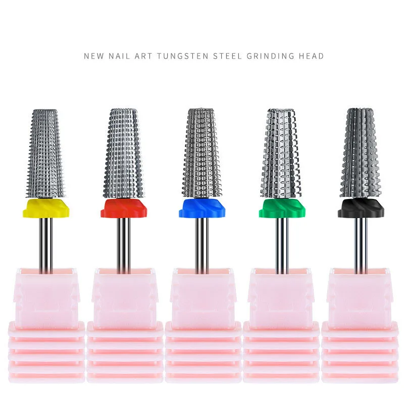 High-end Five one Alloy Plating Tungsten Steel Drill Bit Electric Grinding Head Nail Cuticle Removal Nail Accessories and Tools