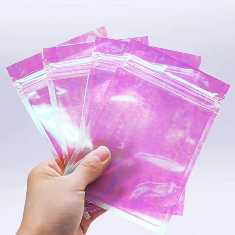 1000Pcs/Lot Resealable Smell Water Proof Bags Flat Ziplock Bag  for Party Favor Food Storage Gifts Bags Goodie Bag Rainbow Color