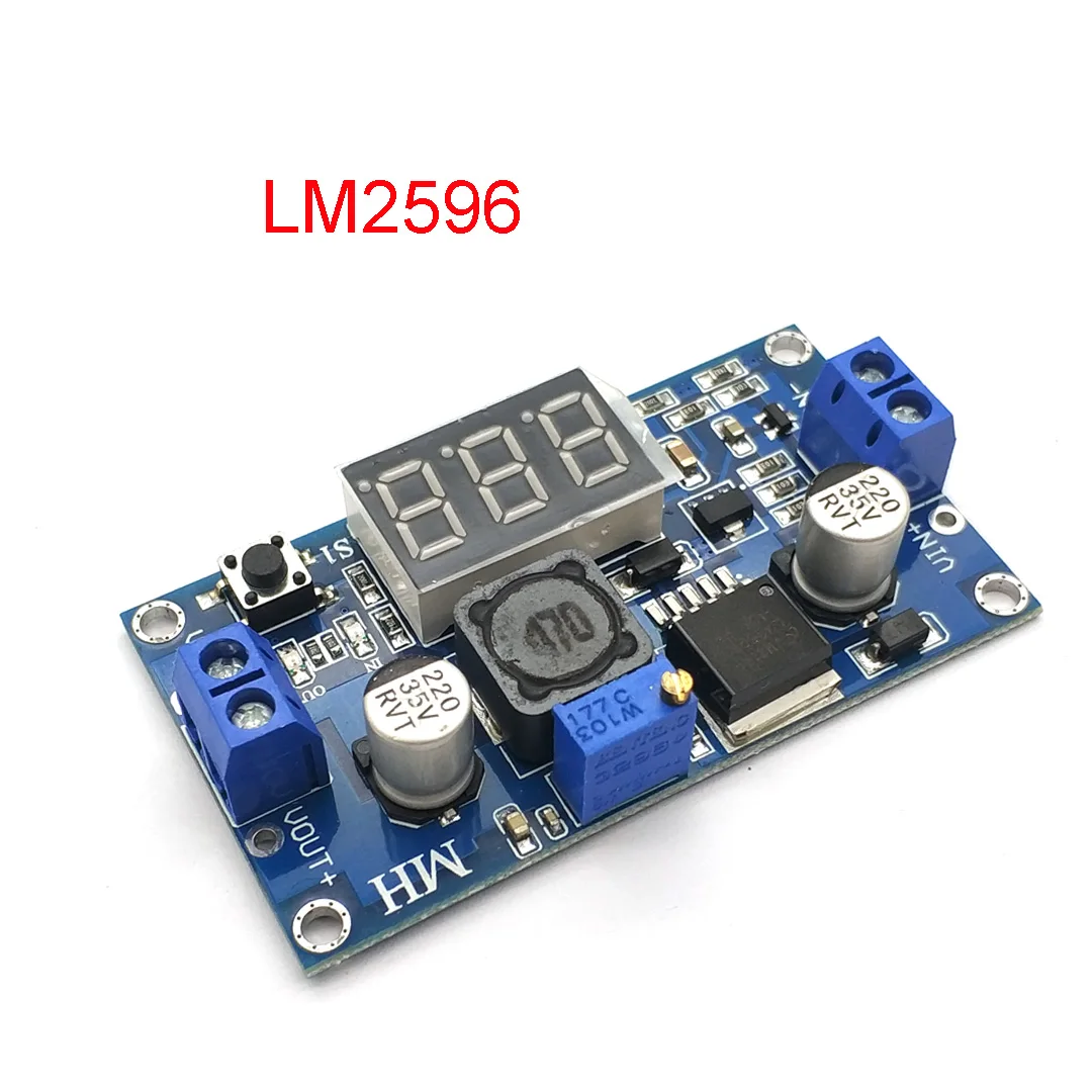 LM2596 DC-DC Buck Step Down Module 4.0~40V To 1.25-37V Adjustable Voltage Regulator With LED Voltmeter DC-DC 2A Short Circuit