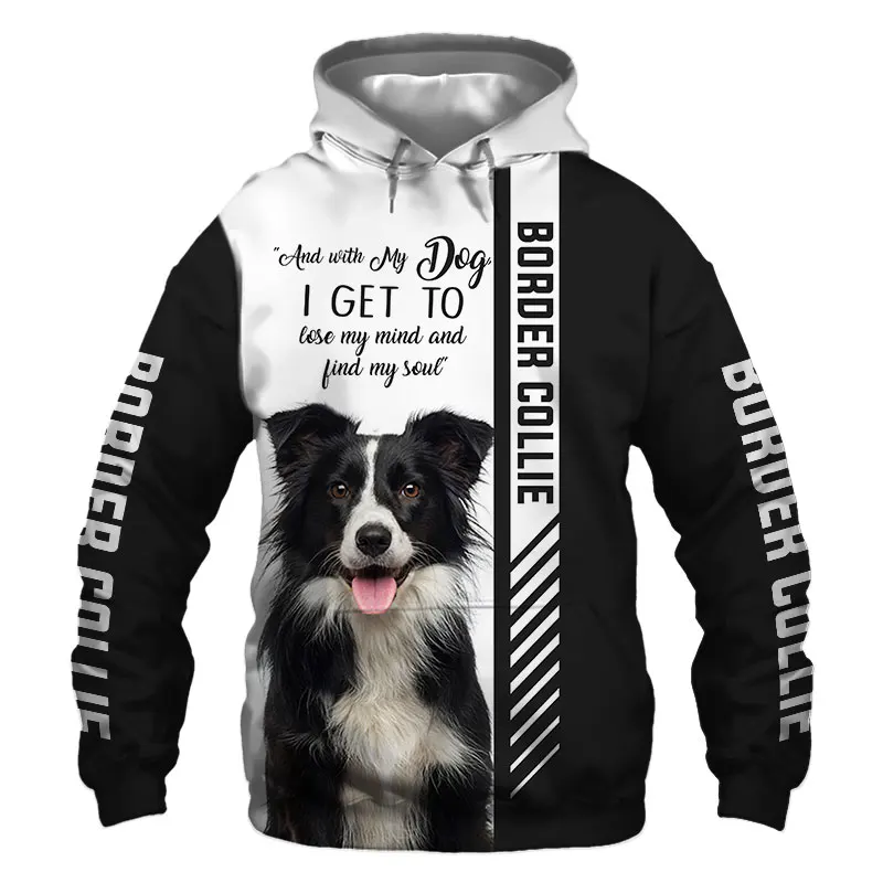 Border Collie Dog 3D Printed Jacket Men/Women Harajuku Hoodie Unisex Casual Streetwear Sweatshirt Pullover Sudaderas DW02267