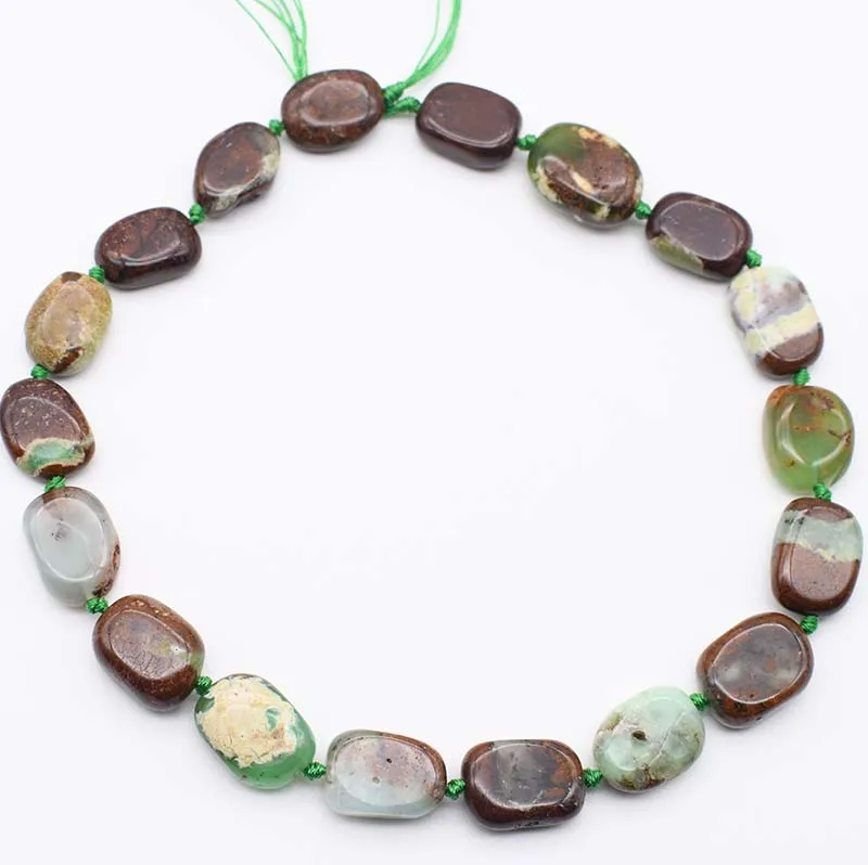 Natural Chrysoprase irregular Oval stone beads DIY necklace bracelet jewelry making 15 