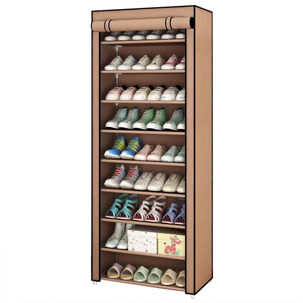 Multicamada de tecido não tecido destacável sapato rack dustproof sapato gabinete casa suporte de pé sapatos organizador espaço-economia suporte