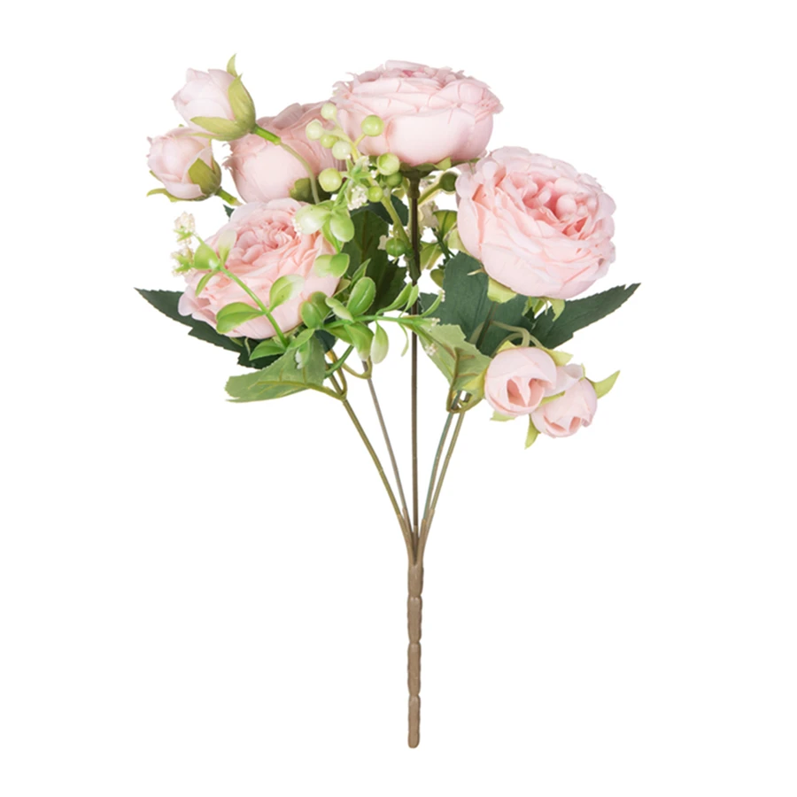 30Cm Artificial Flowers Silk Peony Bouquet Scrapbooking Diy Wedding Garlands Pink Roses Vase for Home Christmas Decorations image 6