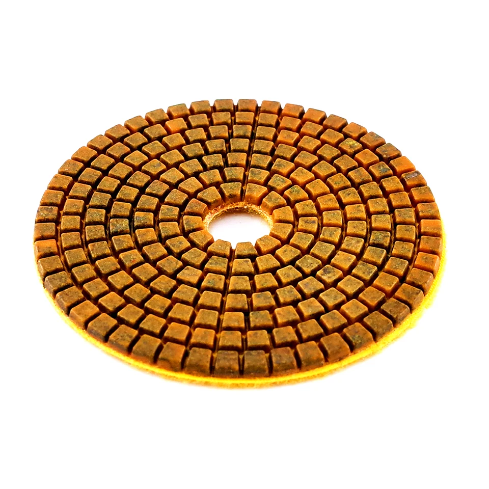 RIJILEI 6PCS Super 4 Inch Diamond Polishing Pads Dry or Wet Copper Bond Polishing Pad for Grinding Granite Marble Concrete Floor