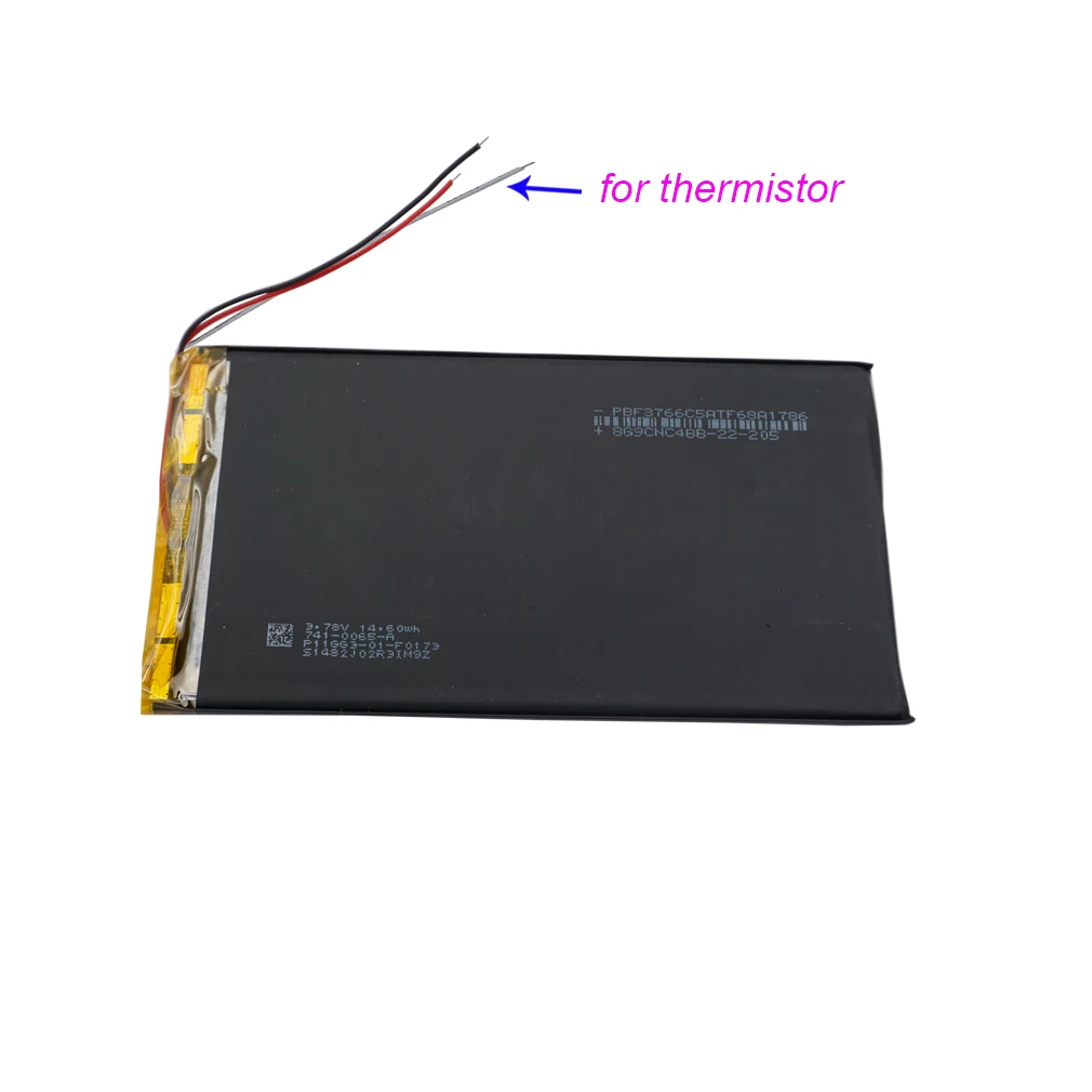 3.7V 4000 mAh 14.8Wh Rechargeable Polymer Li LiPo Battery 3766125 Thermistor 3 Wires For MID Portable Power Bank DVD Tablet PC