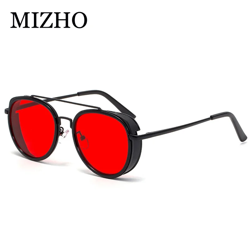 

MIZHO Celebrity Iron Man Downey Goggle Unisex Tony Star Sunglasses Women Steampunk Designer Red Punk Sun Glasses Men